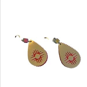 Teardrop Native American Style Dangle Earrings